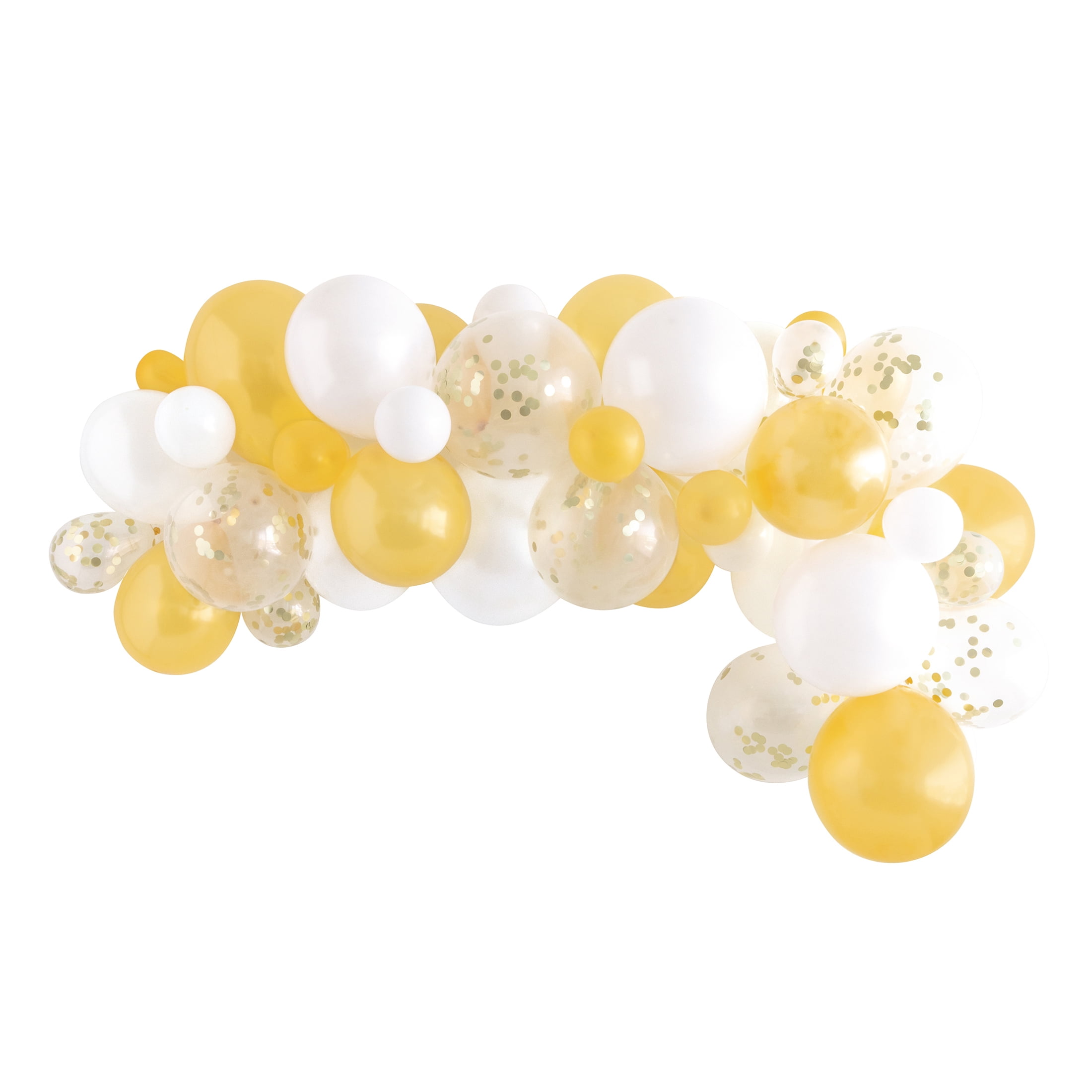 Way to Celebrate! Confetti & Latex Party Balloon Arch Kit, Gold & White, 40pcs