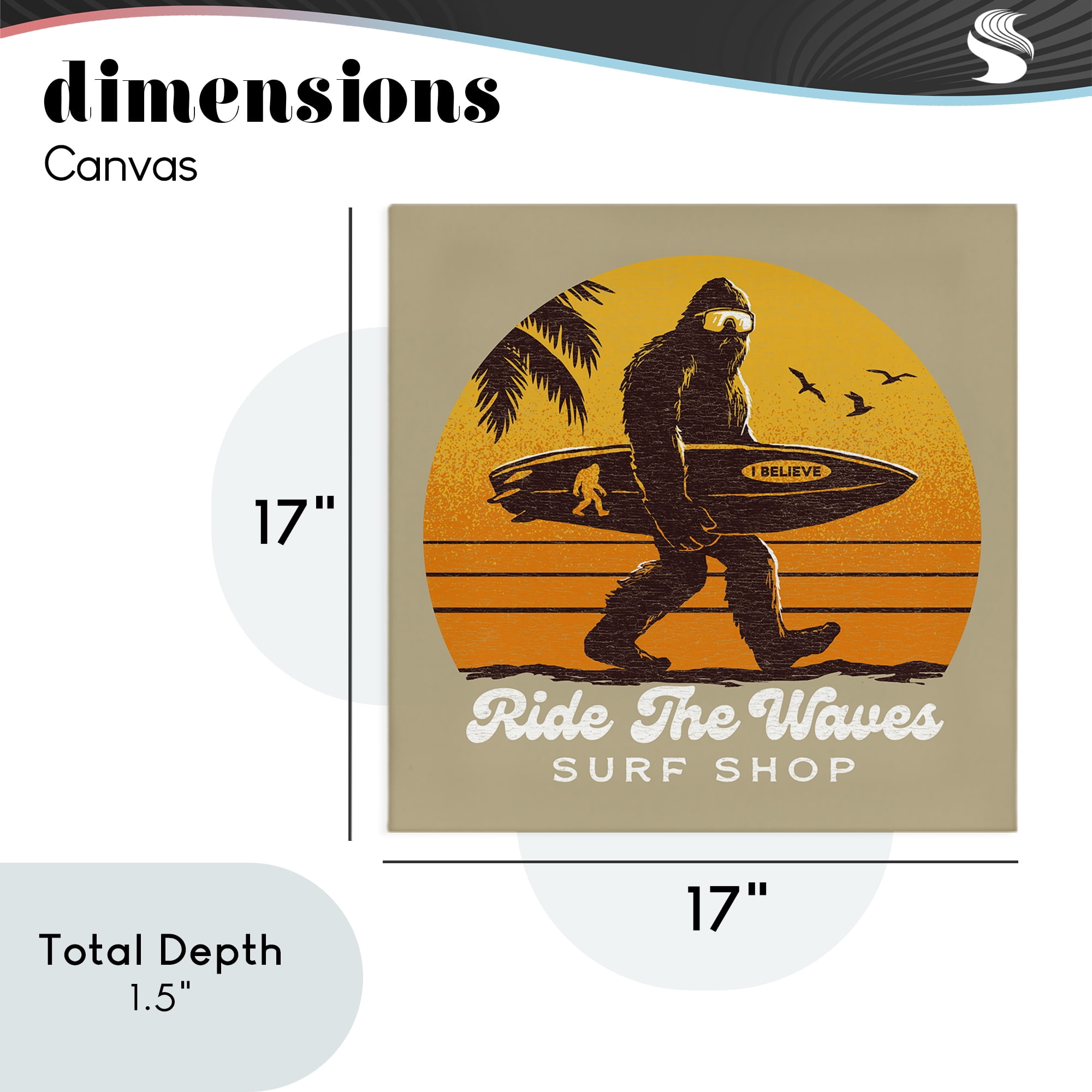 Ride The Waves Surf Shop Canvas Wall Art, design by Jedco Brands Inc.