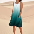 thumbnail image 3 of WILLBEST Vestidos Largos Vestido De Lino Para Mujer, Vestido Playero Informal Hasta La Rodilla, Sin Mangas, Estampado De Verano, Con Bolsillos, 3 of 3