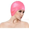 thumbnail image 1 of Resistente al agua: gorro de natación de silicona impermeable, gorro de natación de silicona para hombres y mujeres y cabello largo. Niños, adolescentes con pelo largo y rizado (plata) JM, 1 of 5