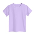 thumbnail image 6 of Wxirdiow Girls Outfits Girls Crewneck Short Sleeve Graphic Tees Letter Print Shirts Cute Summer Outfits Light Purple Size,5-6 Years, 6 of 6