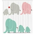 thumbnail image 3 of Ambesonne Cartoon Shower Curtain, Family Love Theme, 69"Wx84"L, Pale Pink Seafoam Grey, 3 of 3