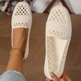 thumbnail image 5 of Norvail Womens Lightweight Open Toe Flat Sandals - Casual Slip-On Summer Beach Shoes, Hollow Out Flat Sandals, Solid Color Round Toe Slip On Summer Going Out Shoes, 5 of 6