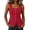 Red, variant on Womens Square Neck Sleeveless Vest Top Button Down Slim Fit Dressy Waistcoat