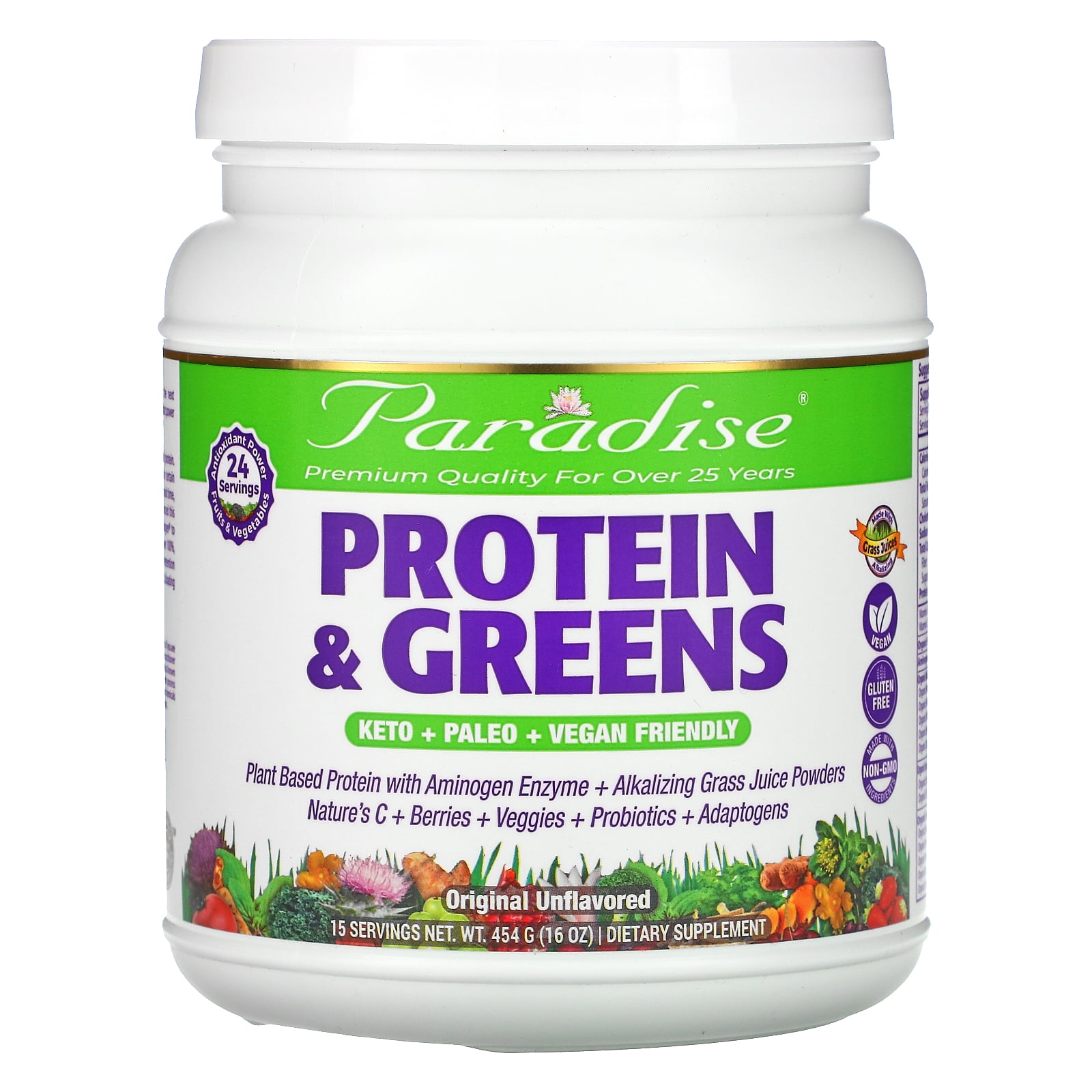 Paradise Herbs Orac Energy Protein Greens 16 oz