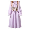 thumbnail image 3 of Girls Medieval Long Sleeve Dress French Court Style Floral Toddler A Line Party Gown, 3 of 4