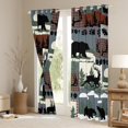 thumbnail image 4 of Feelyou Bear Animal Print Black Out Curtains, Blue Patchwork Buffalo Curtains Pack of 2 (42x63 Each), Rustic Farmhouse Bedroom Curtains, Black Out Curtains Decor, 4 of 7