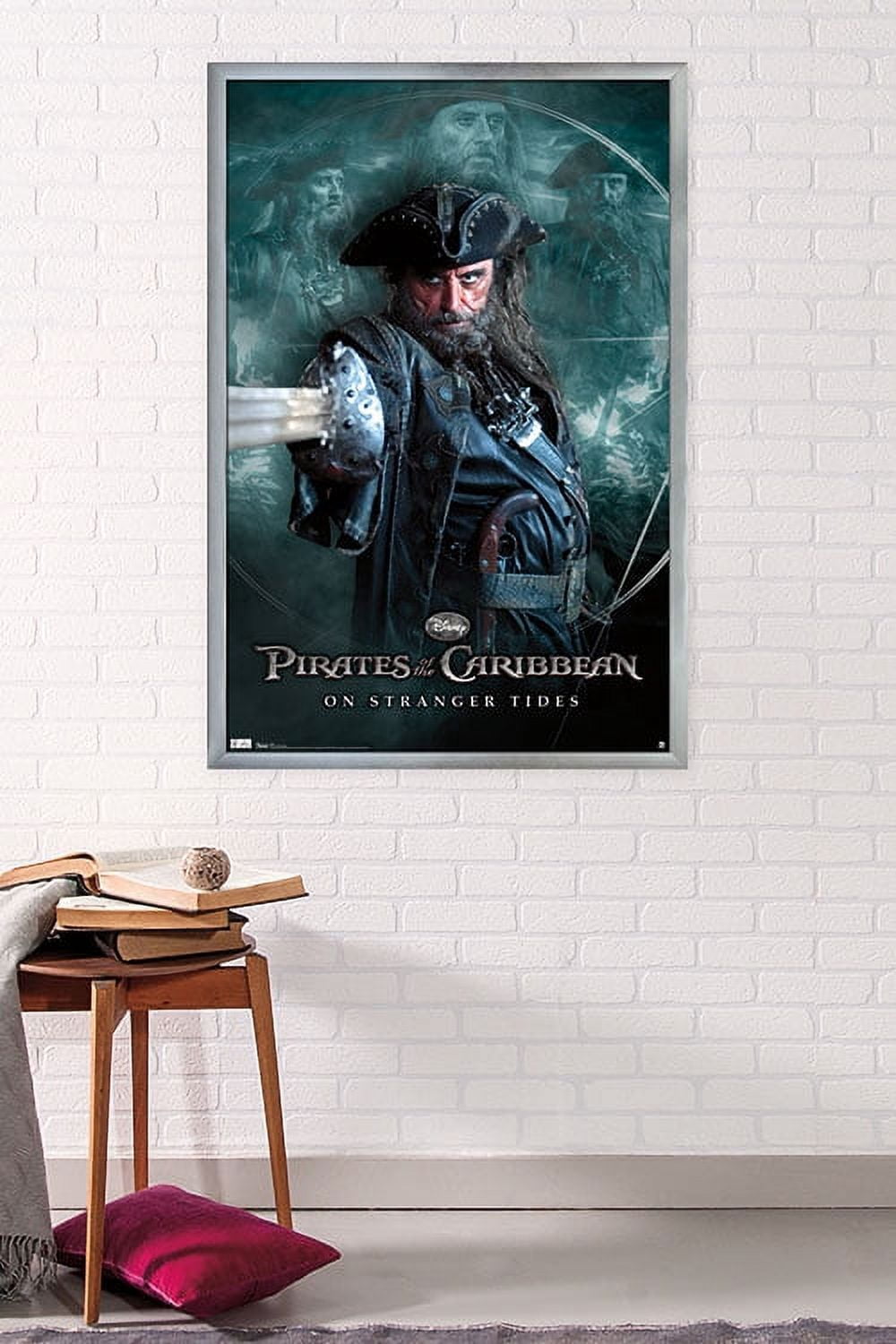 Disney Pirates of the Caribbean: On Stranger Tides - Black Beard Wall Poster, 22.375" x 34", Framed