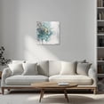 thumbnail image 3 of ZHONGYUTONG Teal Dandelion Canvas Wall Art Grey White Flower Pictures Print Rustic Neutral Floral Painting for Bathroom Decor Framed (12.00" x 12.00"), 3 of 5