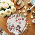 thumbnail image 3 of Christmas Round Placemats Set of 4 Christmas Snowman Deer Place Mats Woven Placemat Pine Tree Branch Poinsettia Balls Circle Braided Table Mat for Kitchen Dining Table Party Home Decor 15 Inch, 3 of 8