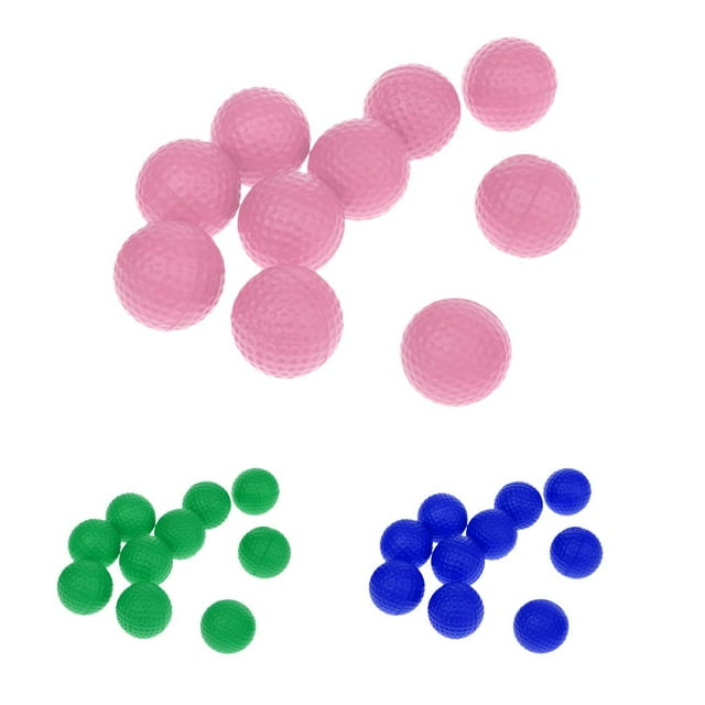 S SERENABLE Set Of 30 Soft PU Foam Sponge Golf Training Practice Balls, Mixed Color - Green, 42mm Pink Blue Green