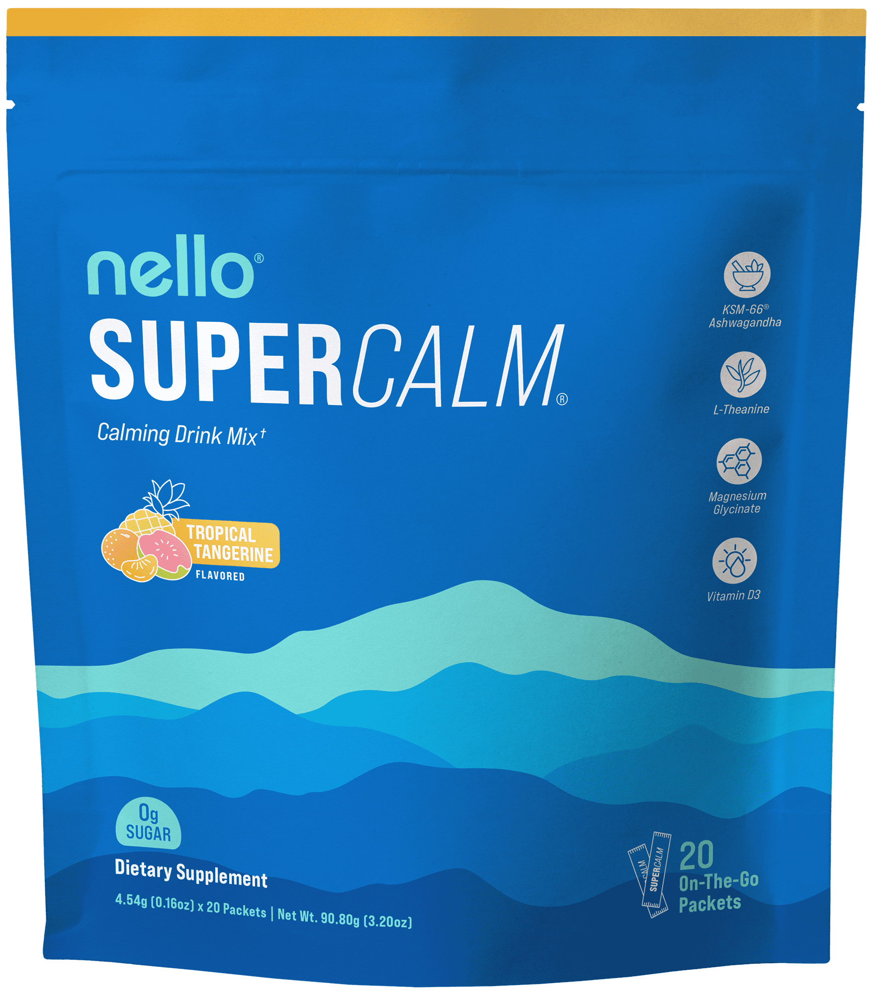 Nello Supercalm Drink Mix - Ashwagandha KSM 66, Magnesium