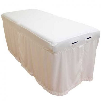 Jupe de Table en Lin pour Massage, Blanc, Microfibre, Jupe de Table