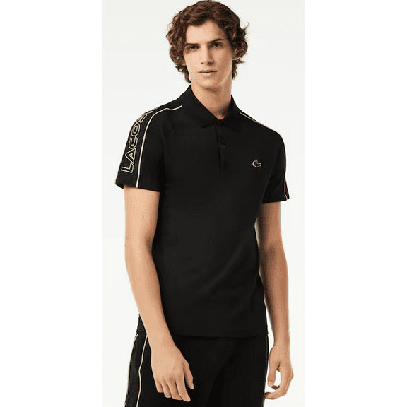 Lacoste BLACK/FLASHY YELLOW Men's Slim Fit Tech Piqué Polo Shirt, US 2X-Large