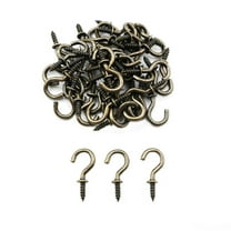 Bronze 1/2" Small Ceiling Hooks 100 Pack Screw Cup Hook Screw-in Lights Hooks DIY Jewelry Hooks