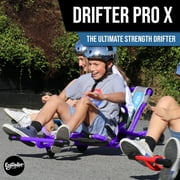 EzyRoller: Drifter Pro X - Purple -Ride-On Scooter, Cambering Motion, Pedal Free Cart, Hand Brakes, Extendable Frame, 220lb Capacity, Kids-Adults 9+