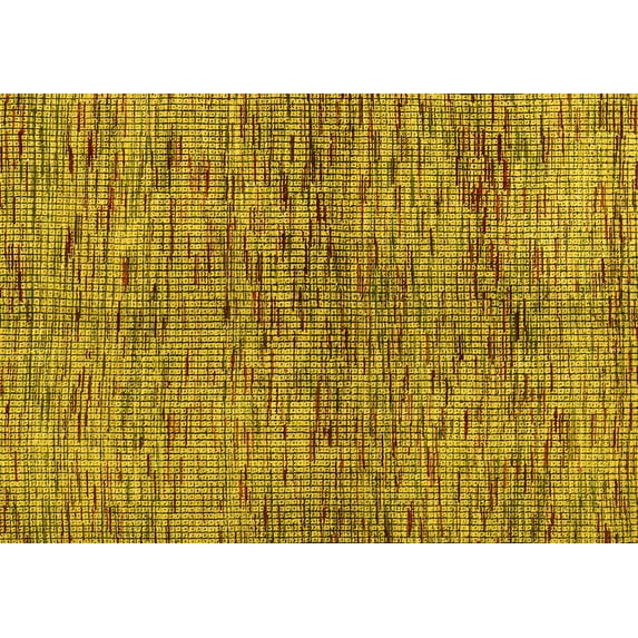 Ahgly Company Machine Washable Indoor Rectangle Abstract Yellow Modern Area Rugs, 7' x 10'