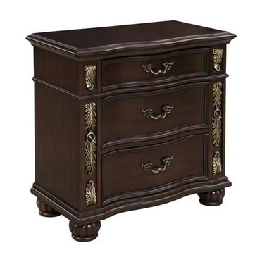 New Classic Furniture Maximus Solid Wood 3-Drawer Nightstand in Madeira Brown
