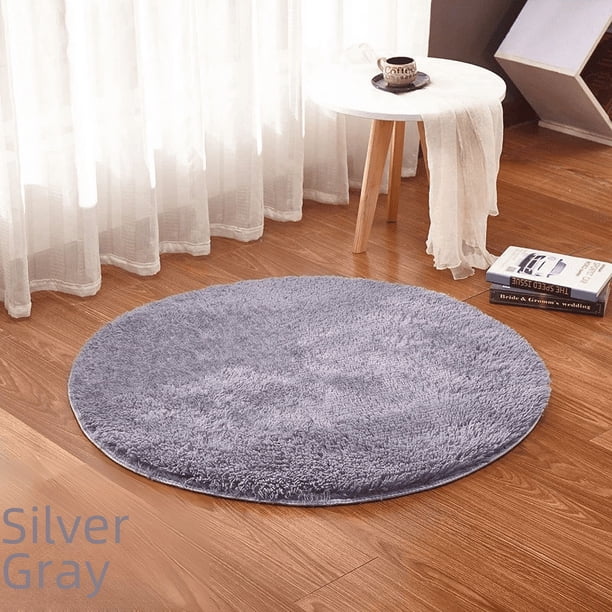 Alfombra redonda de lana de seda, tapete para piso, cesta colgante, silla de computadora, tapete de yoga