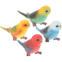 NUOLUX 4Pcs Artificial Parrot Figurines Lifelike Bird Models Fake Bird Statues Decorative Small Bird Models
