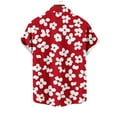 thumbnail image 4 of AHTJRT Stylish Men's Camouflage Print Button Down Short Sleeve Shirt Red 3XL, 4 of 4