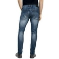 thumbnail image 2 of RAW X Men's Slim Fit Biker Jeans, Washed Ripped Distressed Moto Stretch Denim Pants, Rips Blue Wash, 34W x 30L, 2 of 8