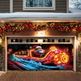 thumbnail image 4 of UV Activated Christmas Garage Door Cover Banner,Glows in Dark Flat Holiday Garage Door Covers,Merry Xmass Backdrop Holiday Decorations for Homeowners Party Family Gatherings Winter 6*13ft C, 4 of 6