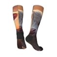 thumbnail image 5 of Lsque Sunset Calf Flower Field Printed Crew Socks Men's Women's LightWeight Thin Casual Calf Socks ,Knee High Socks,Cotton Socks, 5 of 9