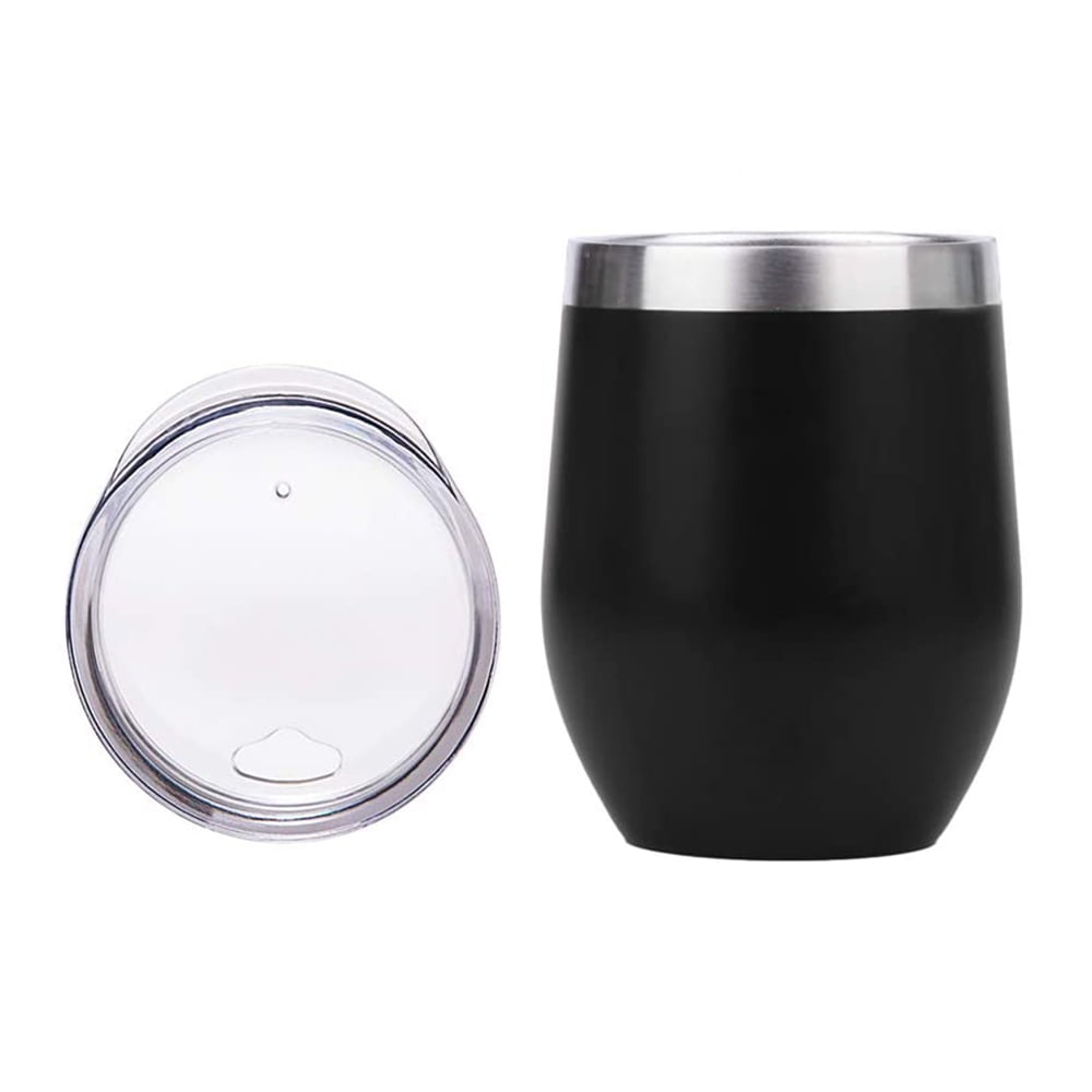 12 OZ Stainless Steel Tumbler Egg Cup w/ Lid Double Wall Insulated Travel Wine 