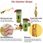 LIGHTSMAX 8 Pack Fly Strips, Fly Trap Indoor/Outdoor, Fly Ribbon Tape, Gnat Killer Trap for Flies