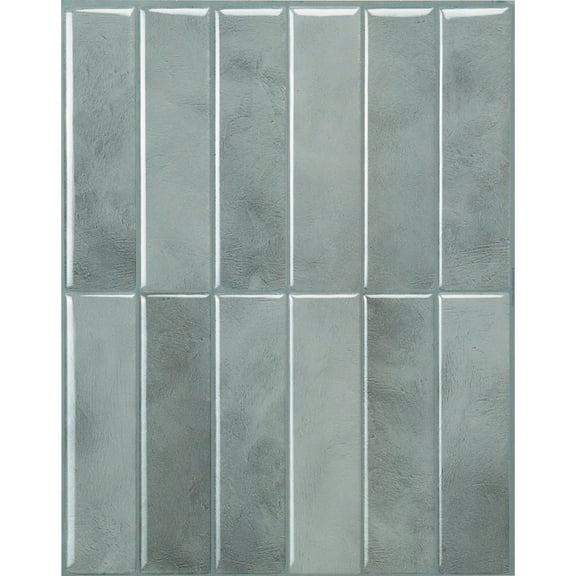 Smart Tiles Peel and Stick Backsplash, 5 Adhesive Tiles, Morocco Grey, 11.43"x9"