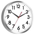 thumbnail image 1 of Reloj de pared AKCISOT, silencioso, funciona con pilas, 30 cm, plateado, 1 of 9