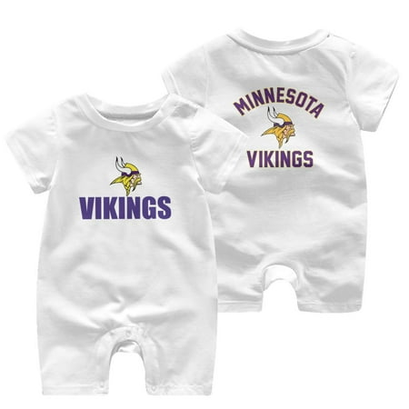 

Vikings Team fan Apparel T-Shirt Logo Newborn Baby short sleeve jumpsuit Game Day T-Shirt Gift Unisex