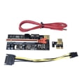 thumbnail image 2 of lionlar Extender Cable Ver009C 1x to 16x 6Pin Ports for GPU Mining Slot Adapter Card red with light, 2 of 4