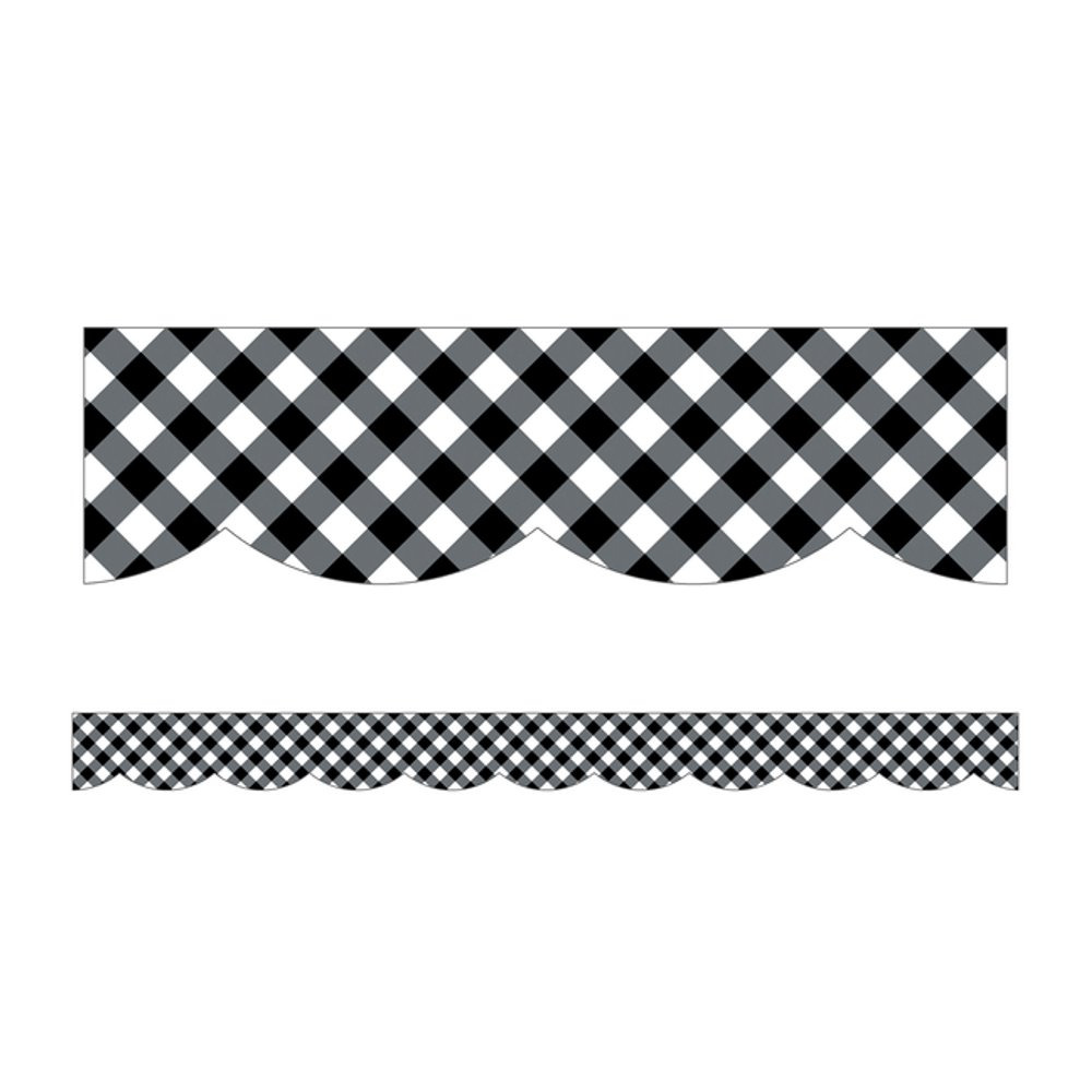 Woodland Whimsy Black & White Gingham Scalloped Borders (Other printed
