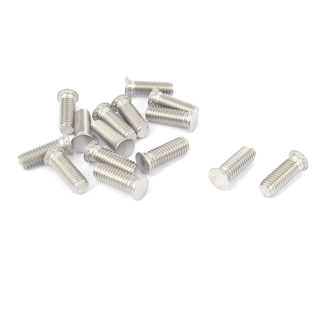 5a6135ee-a222-11e9-8d7c-4cedfbbbda4e X-DREE M6x12mm Flush Head Stainless Steel Self Clinching Threaded Studs Fastener 15pcs