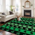 thumbnail image 2 of Large Area Rugs for Living Room Bedroom, St. Patrick's Day 8'x10' Rug Washable Carpet Runner Indoor Outdoor, Spring Green Lucky Clovers Shamrock Non Slip Floor Mats Rug for Kitchen, Patio, 2 of 8