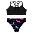 thumbnail image 4 of YONGHS Girls' Beach Sport 2-Piece Bikini Set Swimsuit Crop Top with Swim Briefs Bathing Suit Night Pegasus 6, 4 of 6