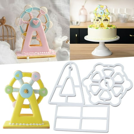 

WAHIUHIUA Cake Mould Clearance 3pcs Ferris Wheel DIY Baking Tools Frosting Cake Cookie Decorating Tools Cartoon Cake Cutting Tools Flipping Sugar Tools Can Be Turned Cake Mould Round