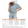 thumbnail image 5 of Blusa de manga corta con botones de color liso para mujer, blusa de manga corta con botones de color liso, blusa de manga corta sin costuras, 5 of 5