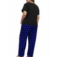 thumbnail image 4 of Langwyqu Plus Size Women Plaid Pajamas Set Long Sleeve V-Neck Casual 2 Piece Sleepwear Sets Xl-5Xl, 4 of 5