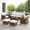 White, variant on Bradenton 7Pc Outdoor Wicker Sofa Set - Sunbrella- Sofa, Coffee Table, Side Table, 2 Armchairs & 2 Ottomans