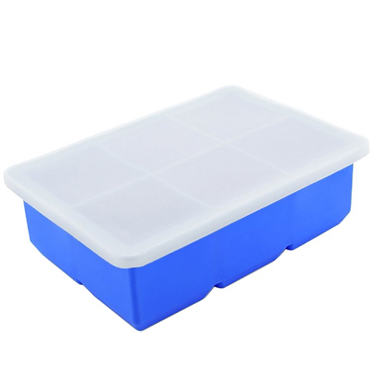 Ice Cube Trays with Lids Large Size Silicone Square Ice Cube Molds 4/6/8  Grid