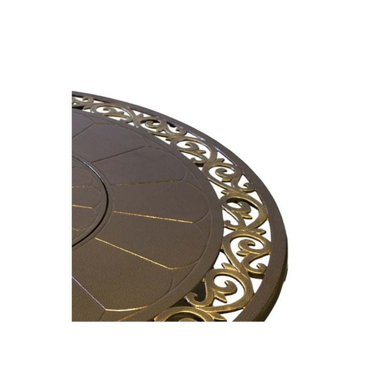 Hiland Rectangular Cast Aluminum Decorative Fire Pit, Bronze Hiland Rectangular Cast Aluminum Decorative Fire Pit, Bronze