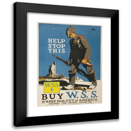 Adolph Treidler 11x14 Black Modern Framed Museum Art Print Titled - Help Stop This (1917)