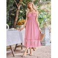 thumbnail image 4 of Vestido largo GRACE KARIN, sin mangas, dobladillo con volantes, color rosa playa S, 4 of 7