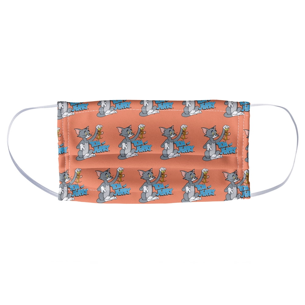 Tom and Jerry Best Friends Pattern 1-Ply Reusable Face Mask Covering, Unisex