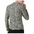thumbnail image 4 of INSPIRE CHIC Big & Tall Men's Leopard Print Button Down Long Sleeve Shirt, 4 of 5