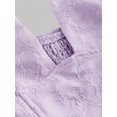 thumbnail image 3 of Purple Halter Neck Bow Tie Mini Dress With Floral Embossed Fabric, 3 of 5