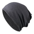 thumbnail image 4 of Unisex Soft Slouchy Baggy Beanie Chemo Hat Slouchy Cap , Dark Gray, 4 of 6